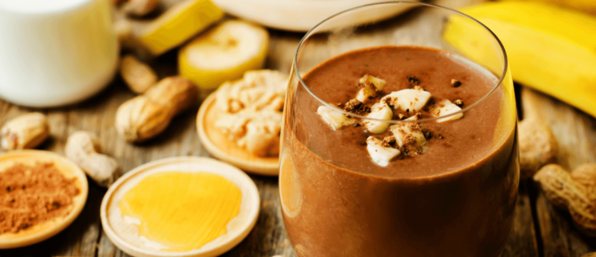 banana chocolate and peanut butter protein shake jet blender